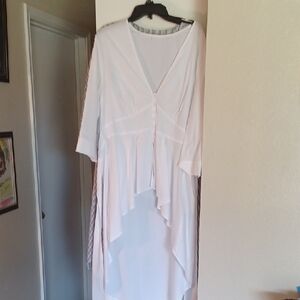 New York & Company White Tunic Top